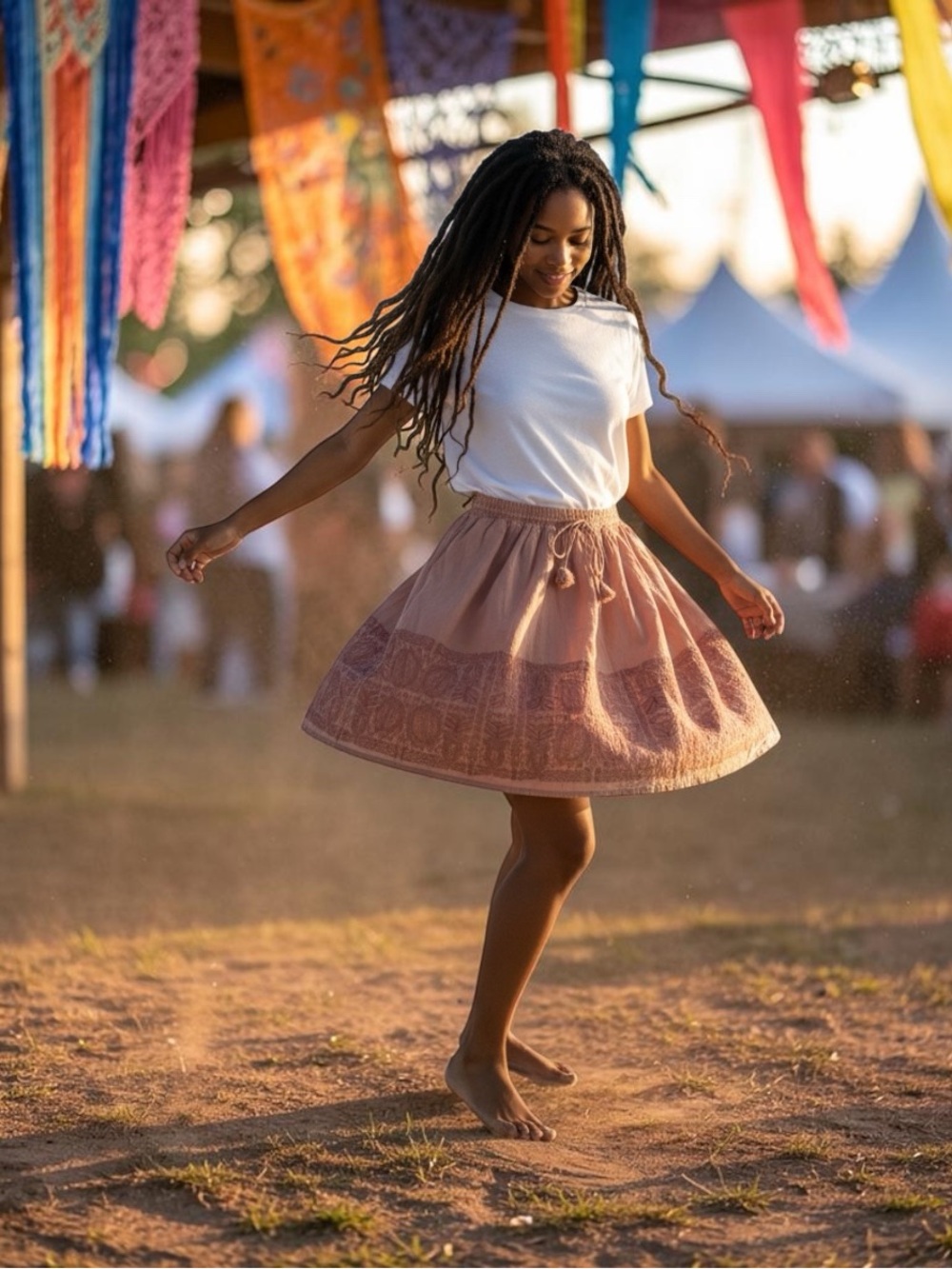 J. Crew Dusty Rose Circle Skirt with Printed Hem